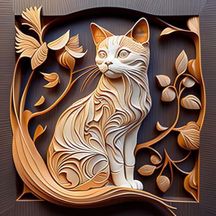 3D model Oriental Bicolour cat (STL)